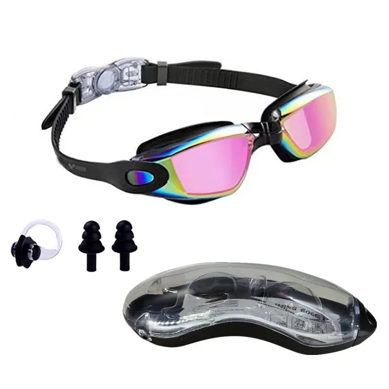 Lunettes de natation antifuite, antibuée, protection intégrale HD, réglables, pour hommes et femmes