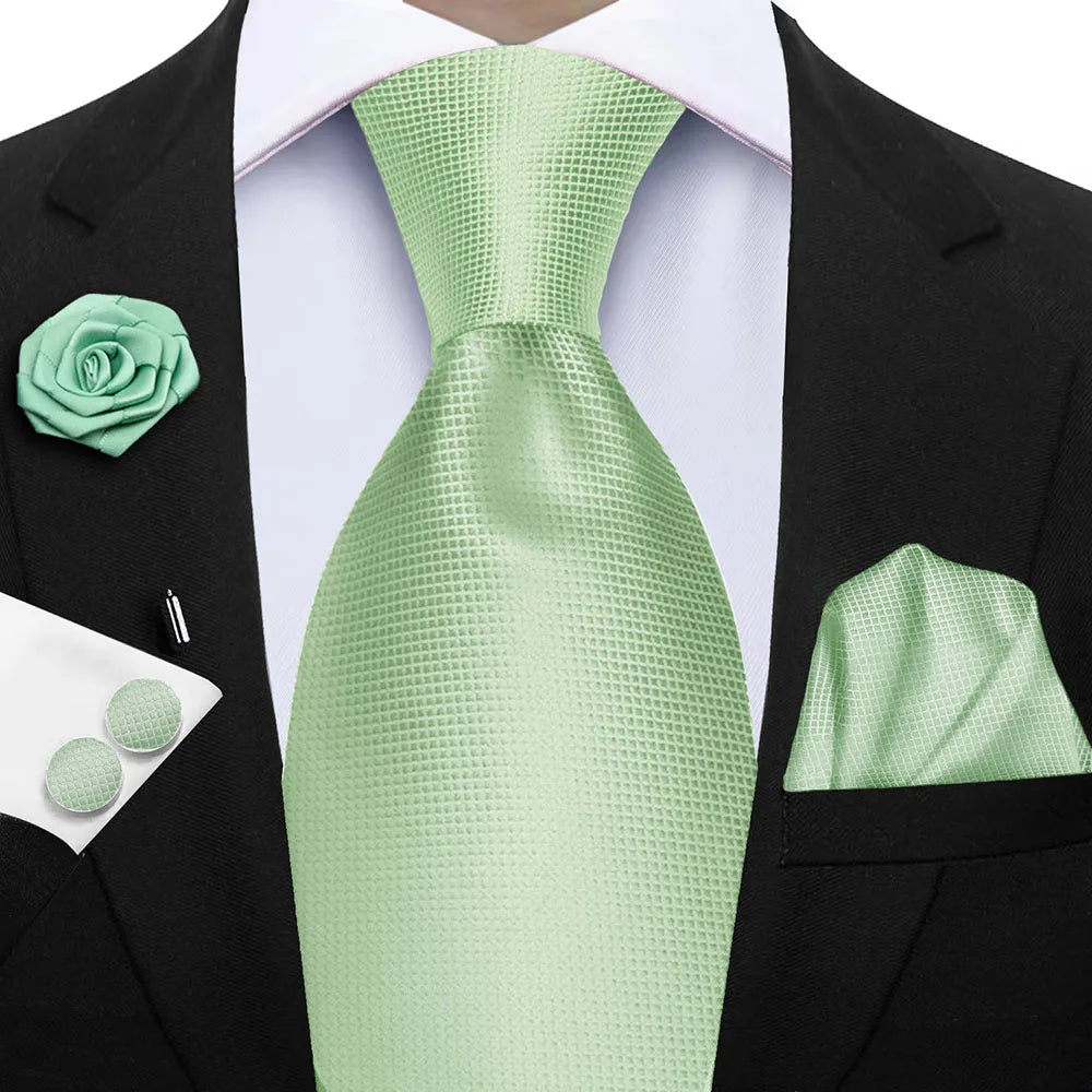 Ensemble de cravates d'affaires de luxe vert foncé hommes