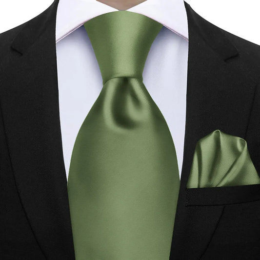 Ensemble de cravates d'affaires de luxe vert foncé hommes