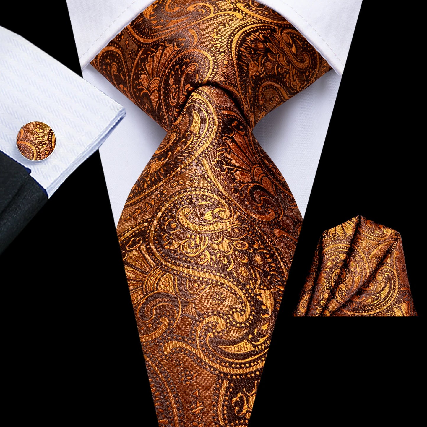 Ensemble de cravates et mouchoir en soie pour homme