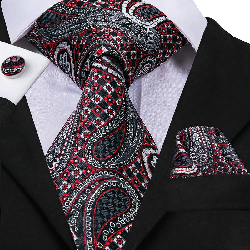 Ensemble de cravates et mouchoir en soie pour homme