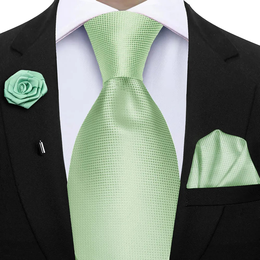 Ensemble de cravates d'affaires de luxe vert foncé hommes