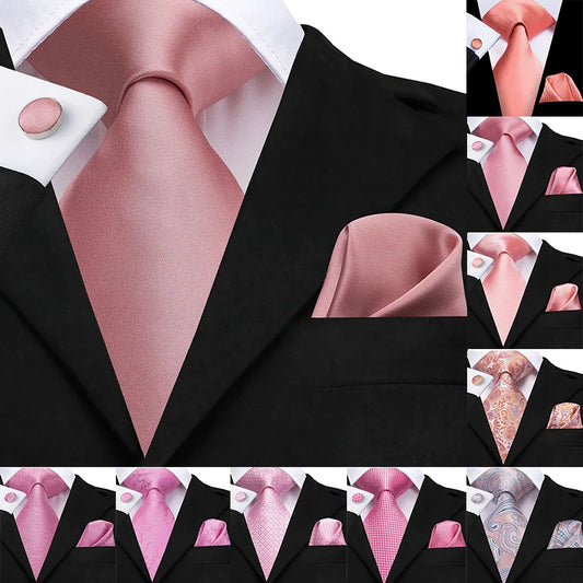 Ensemble de cravates roses classiques pour hommes