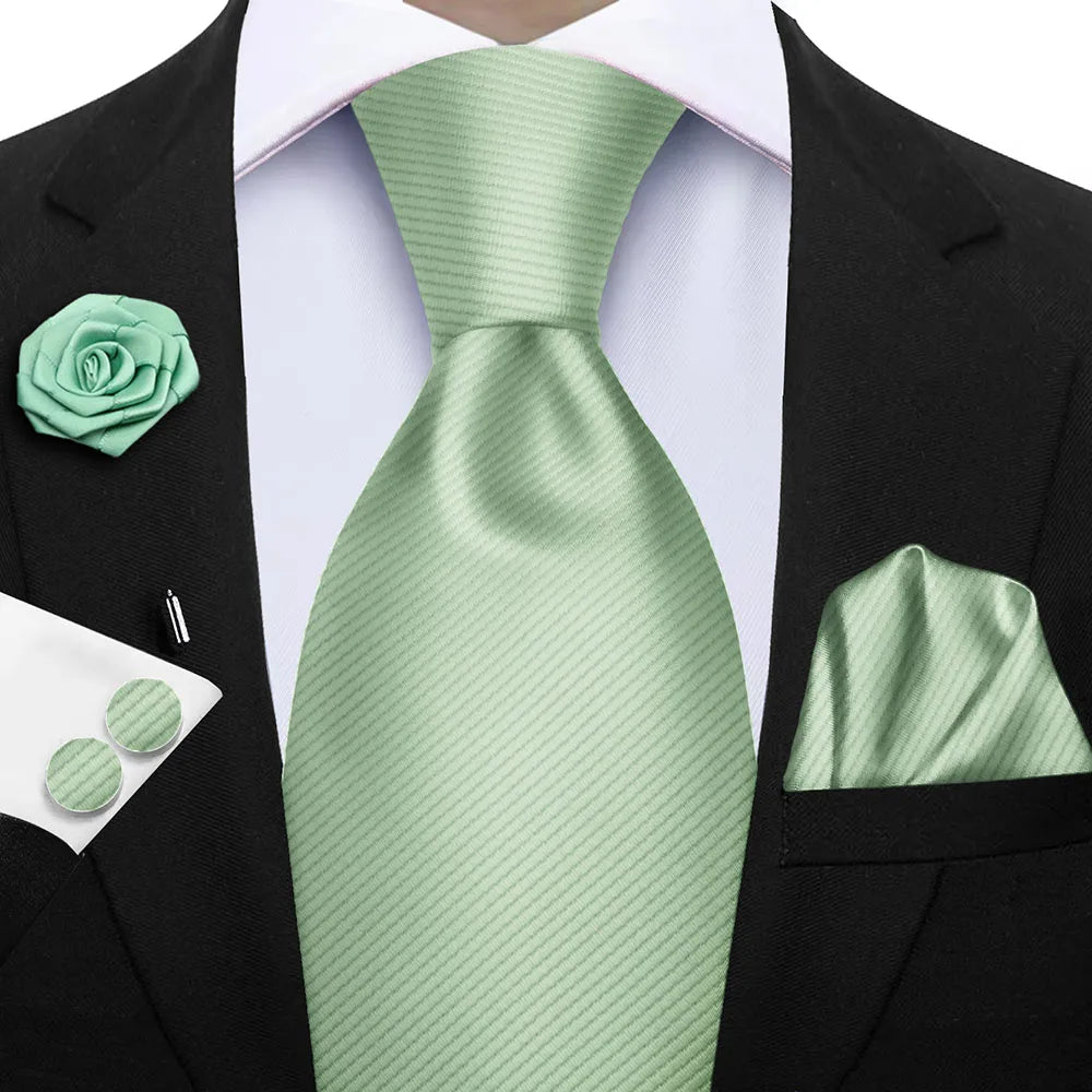 Ensemble de cravates d'affaires de luxe vert foncé hommes
