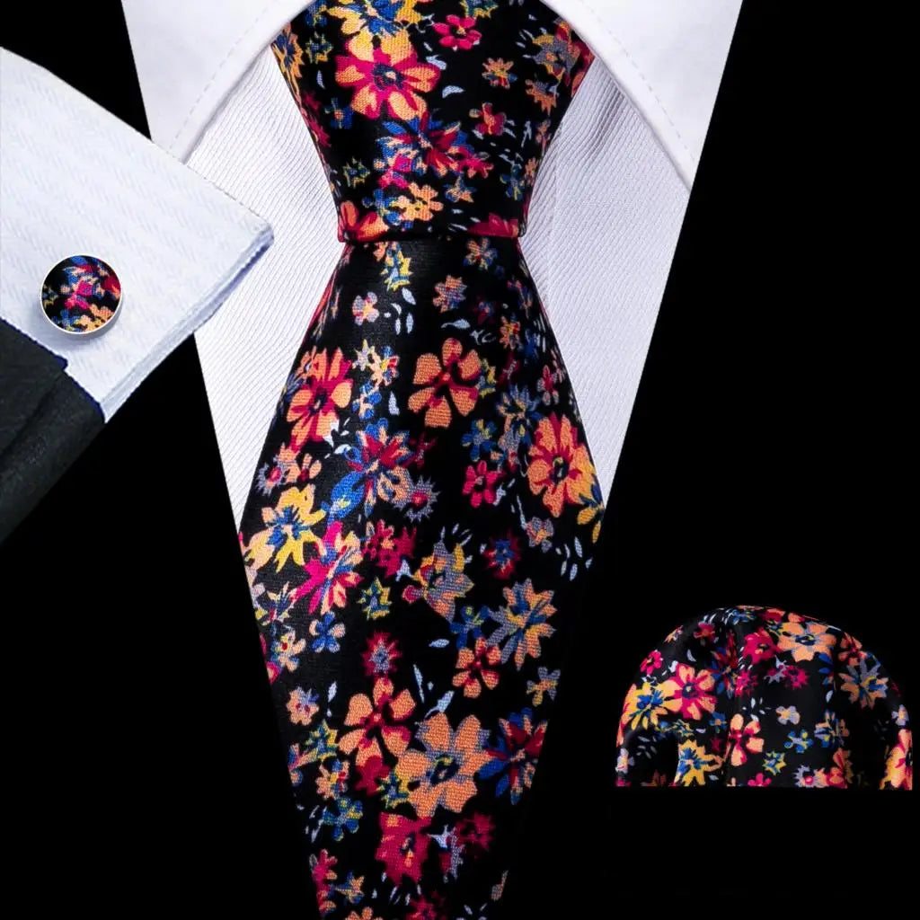 Ensemble de cravates et mouchoir en soie pour homme