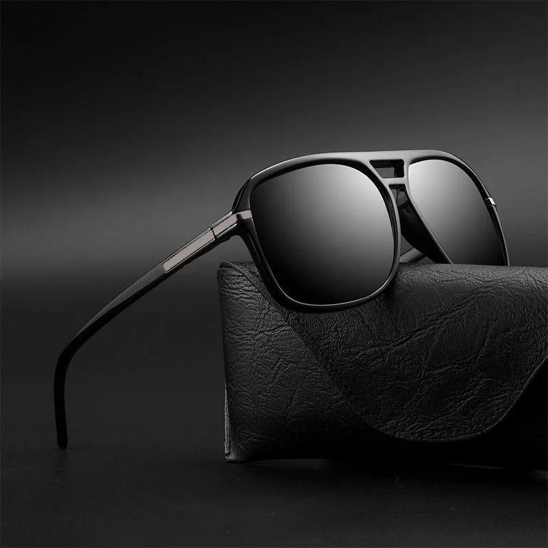 Lunettes de soleil carrées à grande monture pour hommes