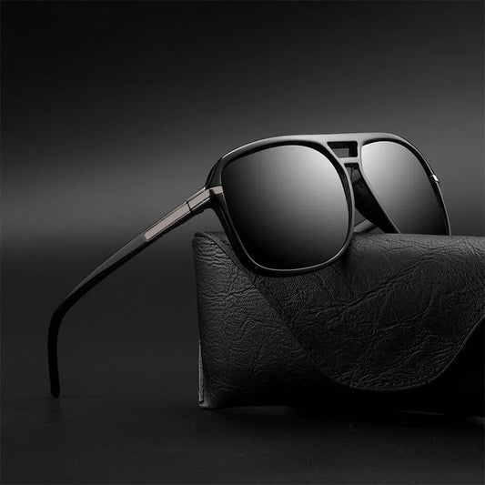 Lunettes de soleil carrées à grande monture pour hommes