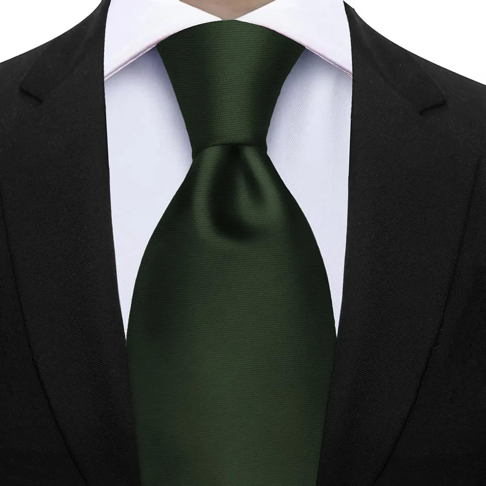 Ensemble de cravates d'affaires de luxe vert foncé hommes