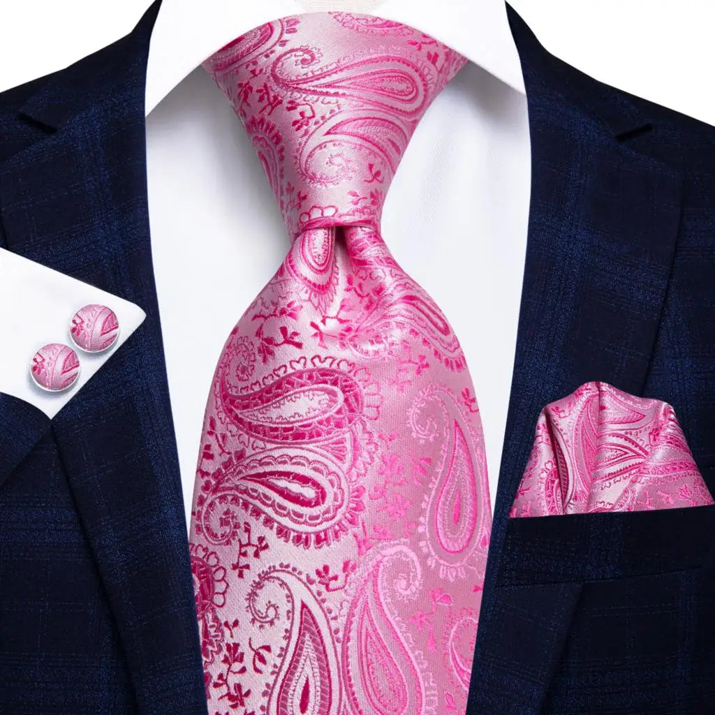 Ensemble de cravates roses classiques pour hommes
