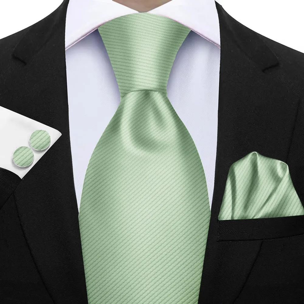 Ensemble de cravates d'affaires de luxe vert foncé hommes
