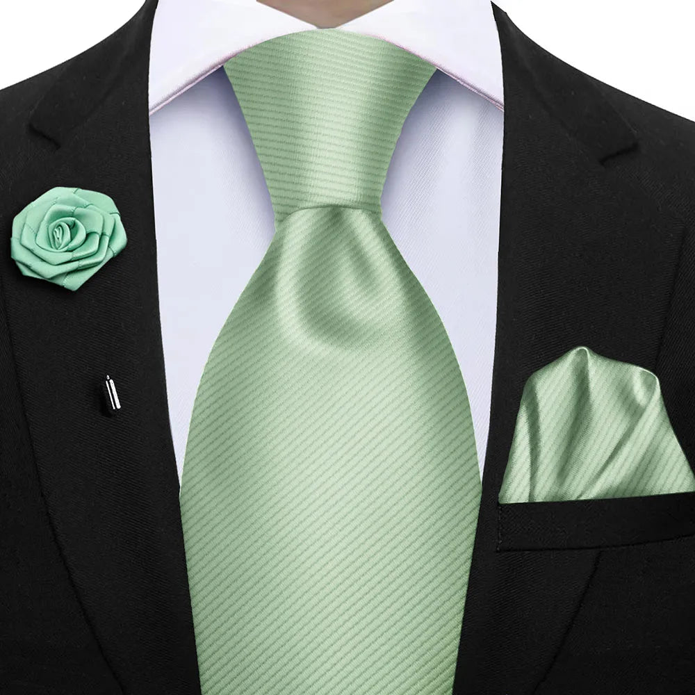 Ensemble de cravates d'affaires de luxe vert foncé hommes