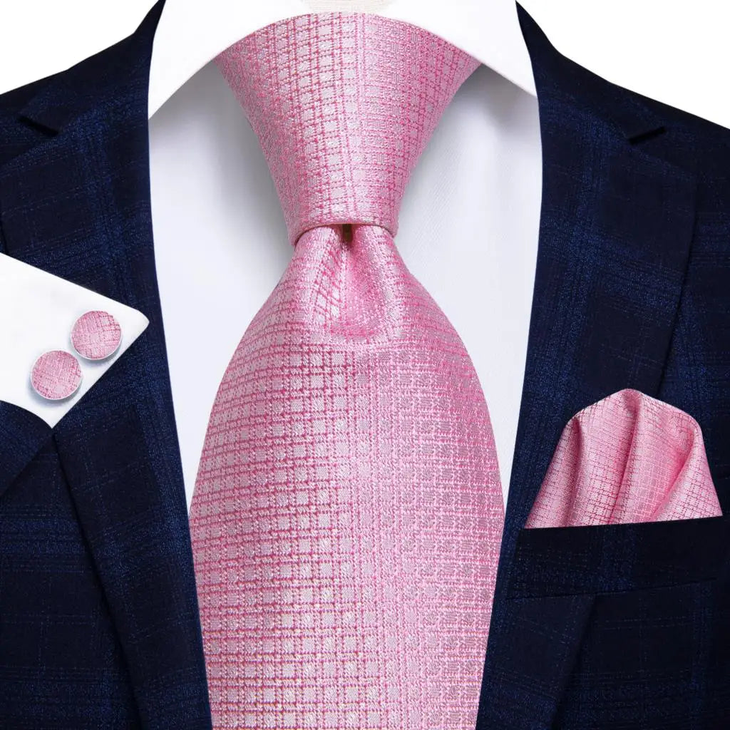Ensemble de cravates roses classiques pour hommes
