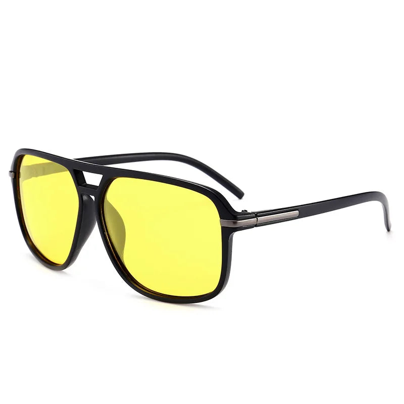 Lunettes de soleil carrées à grande monture pour hommes