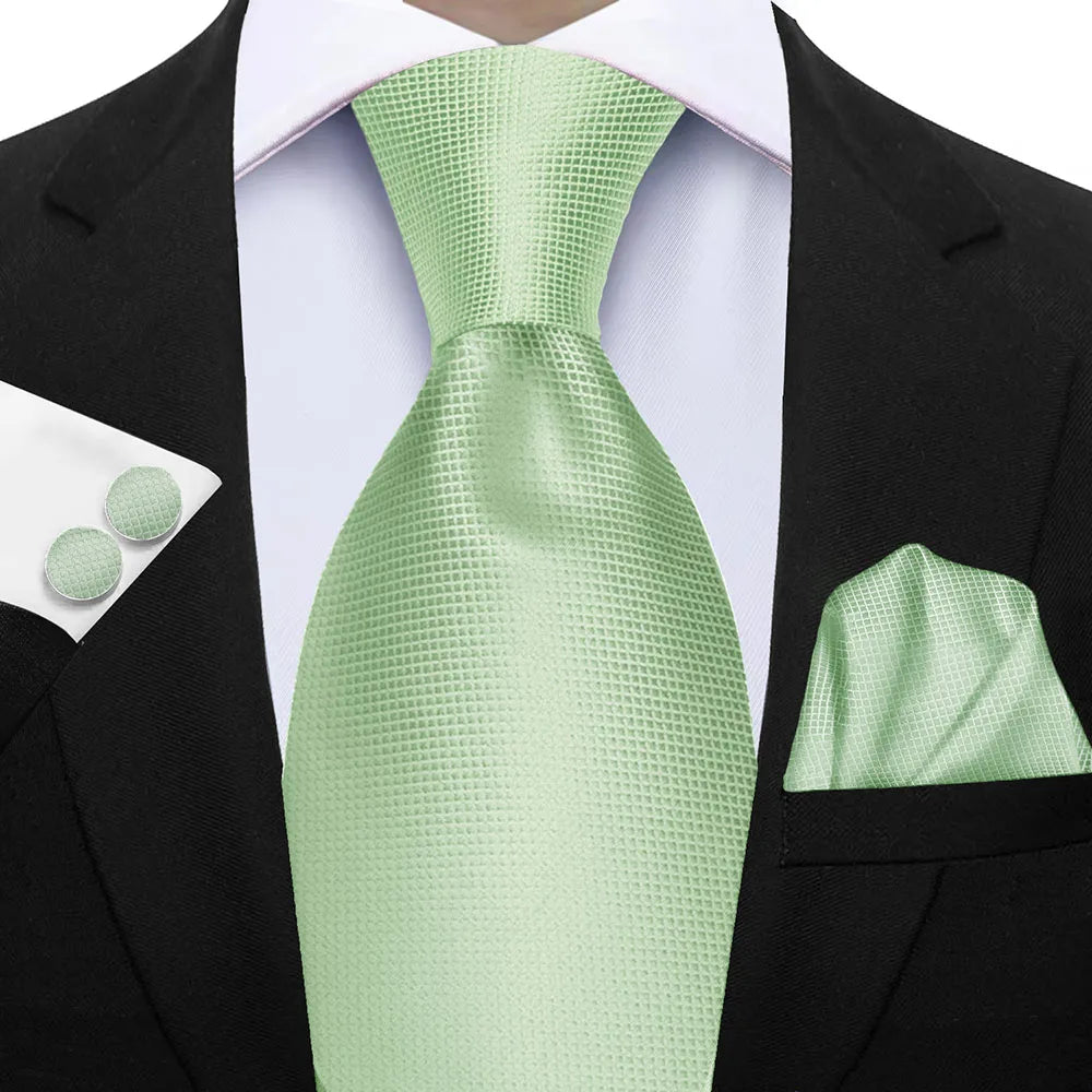 Ensemble de cravates d'affaires de luxe vert foncé hommes
