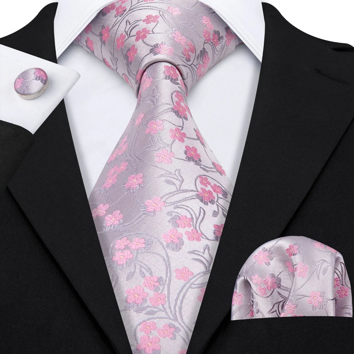 Ensemble de cravates et mouchoir en soie pour homme