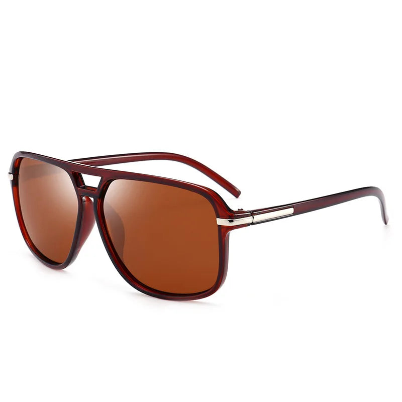 Lunettes de soleil carrées à grande monture pour hommes