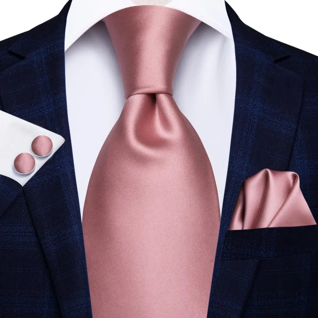 Ensemble de cravates roses classiques pour hommes