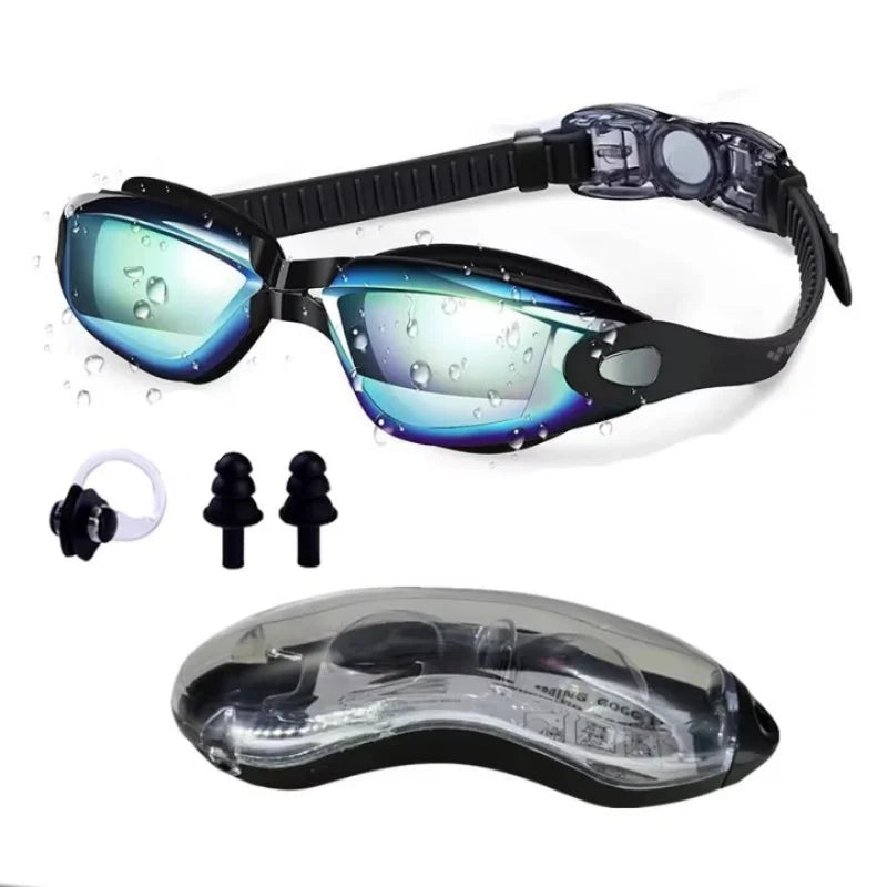 Lunettes de natation antifuite, antibuée, protection intégrale HD,  réglables, pour hommes et femmes