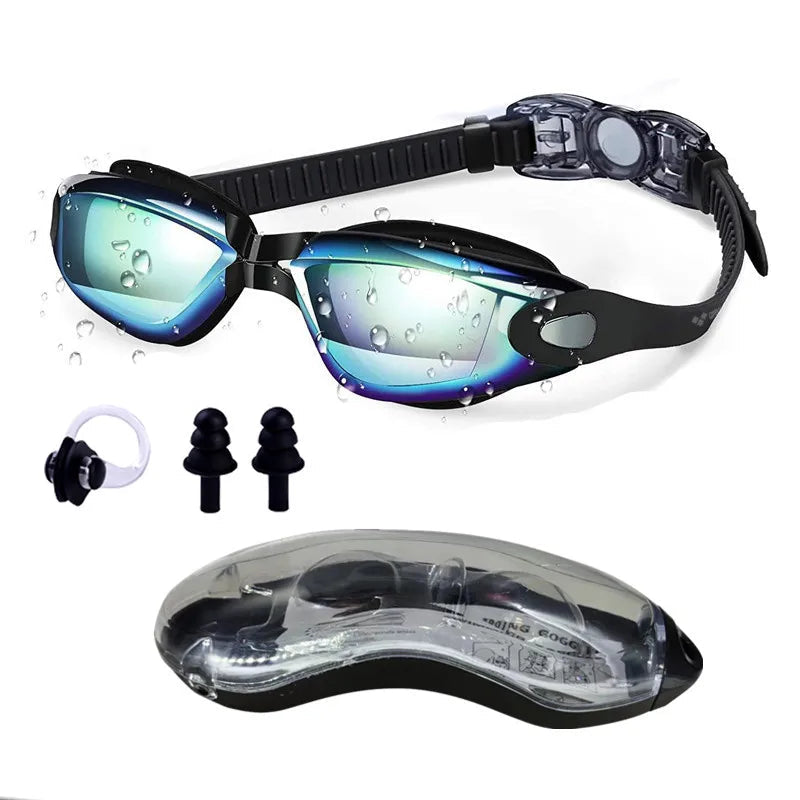 Lunettes de natation antifuite, antibuée, protection intégrale HD,  réglables, pour hommes et femmes