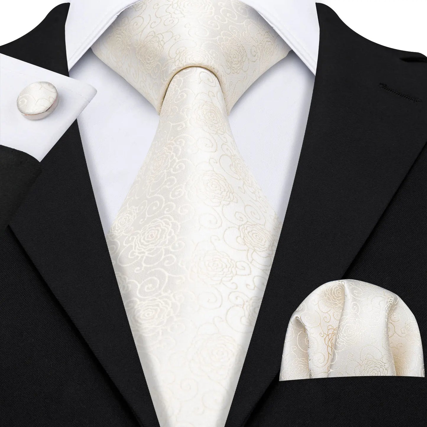 Ensemble de cravates et mouchoir en soie pour homme